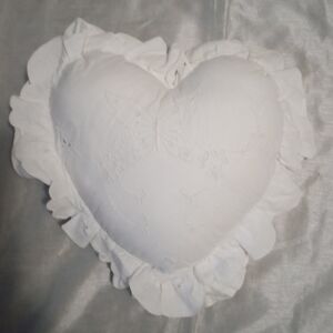 Heart-Shaped White Pillow